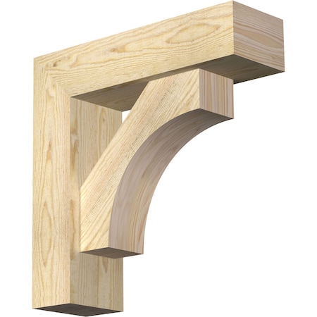 Ekena Millwork Westlake Block Rough Sawn Bracket w/ Offset Brace, Douglas Fir, 6"W x 20"D x 20"H BKT0604X20X20WTL05RDF